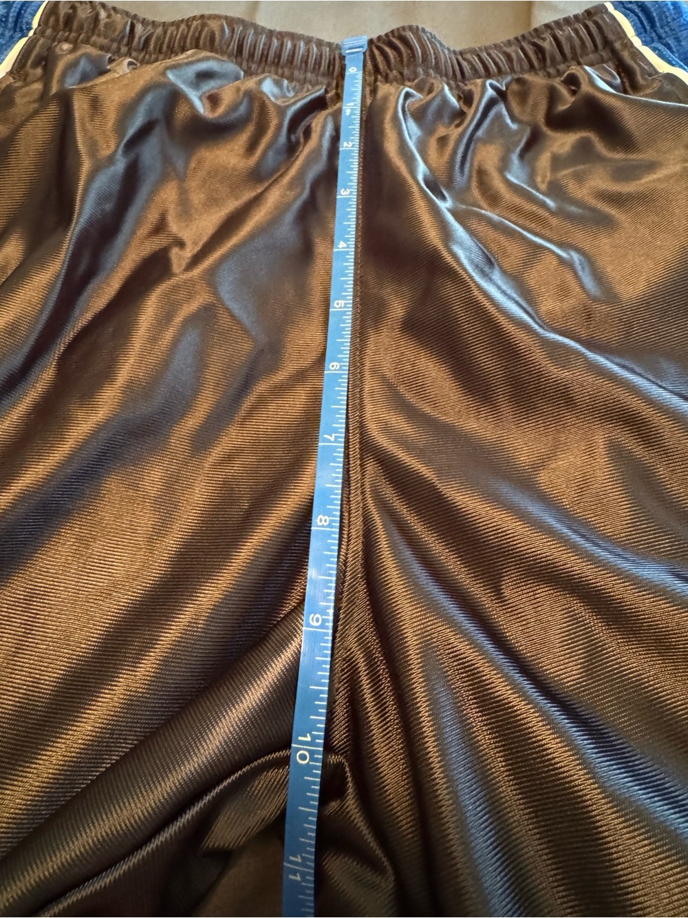EUC- Vintage Nike Shiny Nylon Track Pants – Dark Grey with Royal Blue Sides - Picture 8 of 10